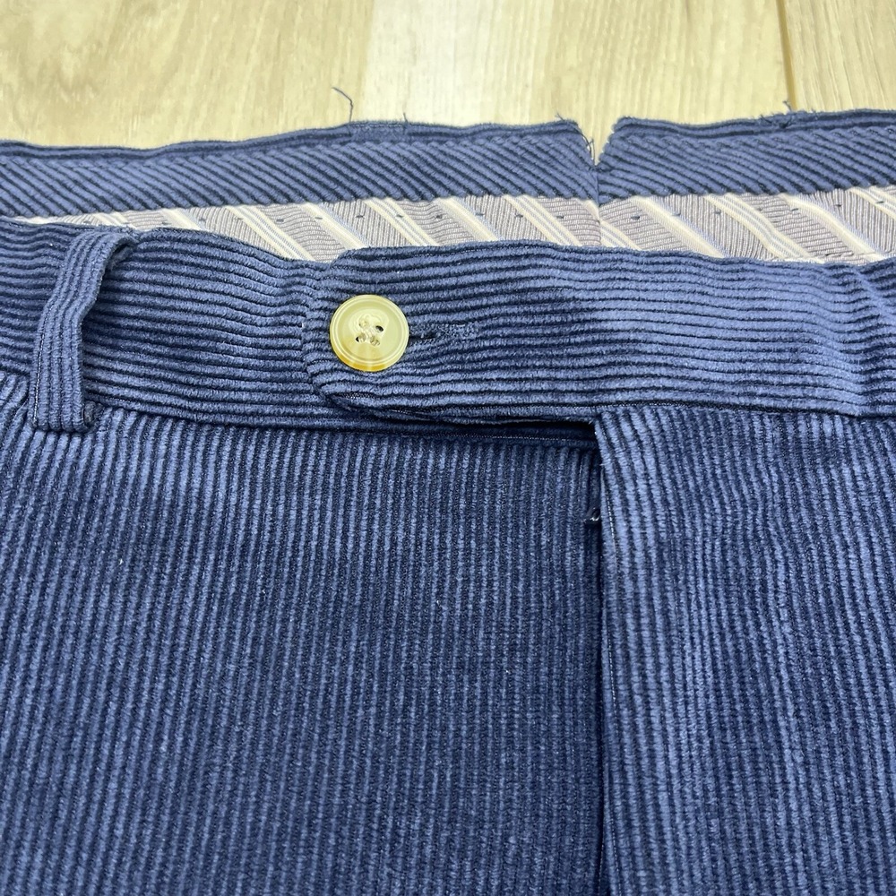 Peter Millar Mens Corduroy Nanoluxe Pants Flat Front Soft Blue Men's Size 36 - Picture 5 of 16
